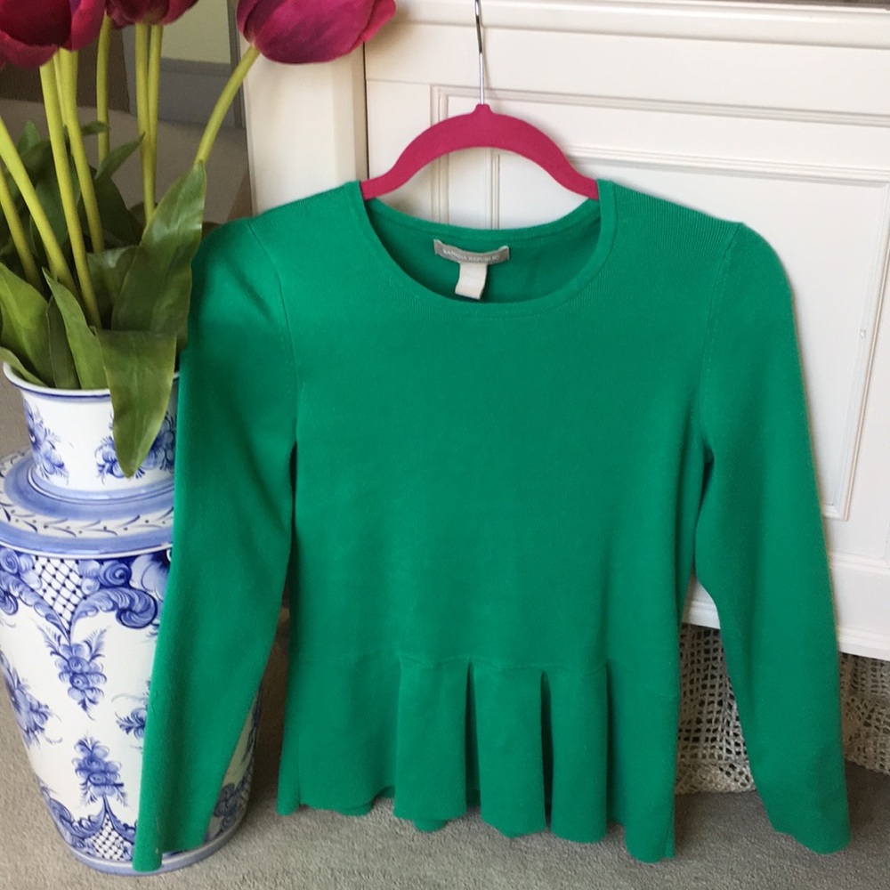 Green Peplum Dress Top